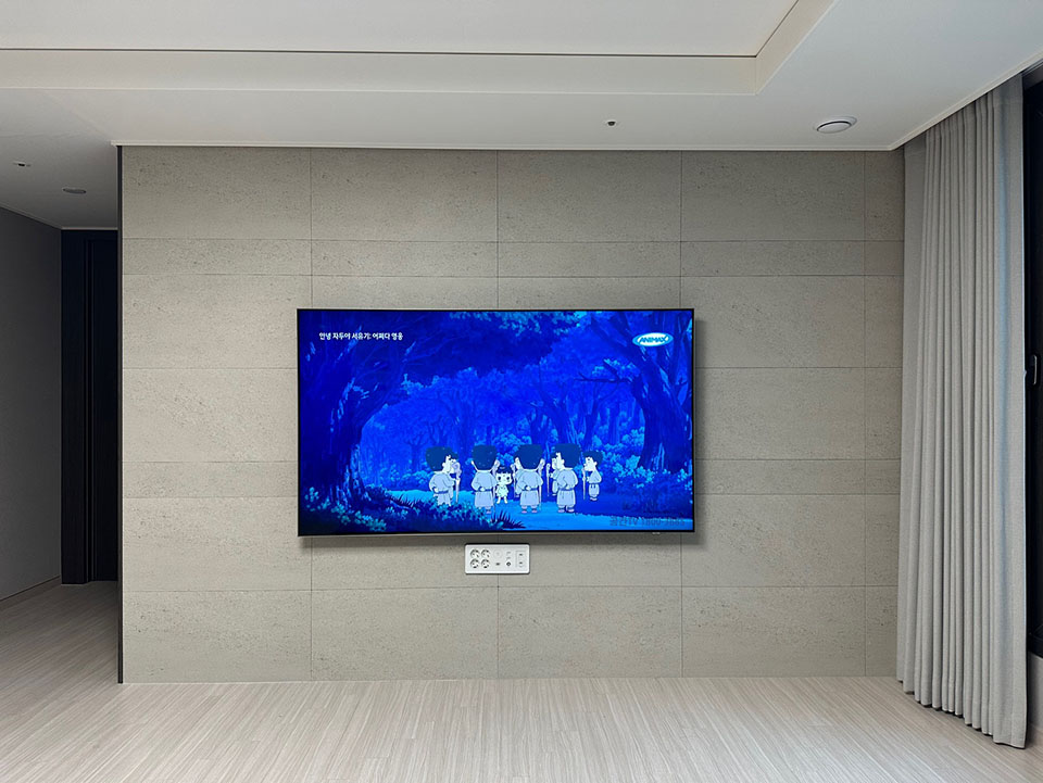 인천 원당동 벽걸이티비설치 신축아파트 맞춤 시공 벽걸이 TV 설치 시공 사진 2