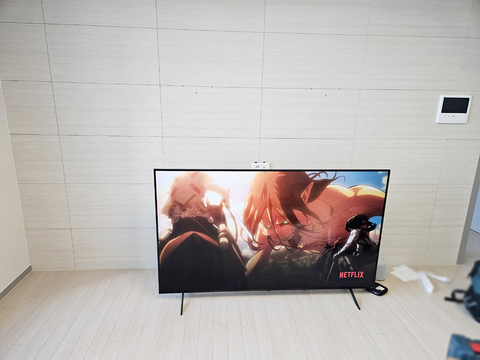 주안동 벽걸이티비설치 아파트 대형TV 전문 시공 벽걸이 TV 설치 시공 사진 3