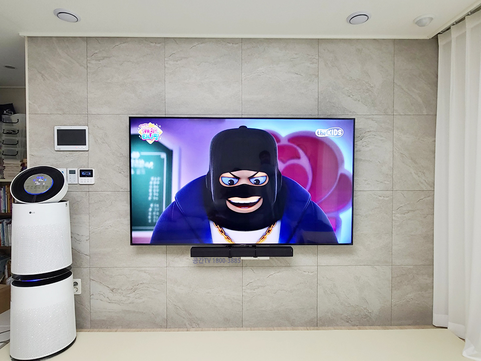 인천 동구 벽걸이TV설치 맞춤 시공 선정리 벽걸이 TV 설치 시공 사진 2