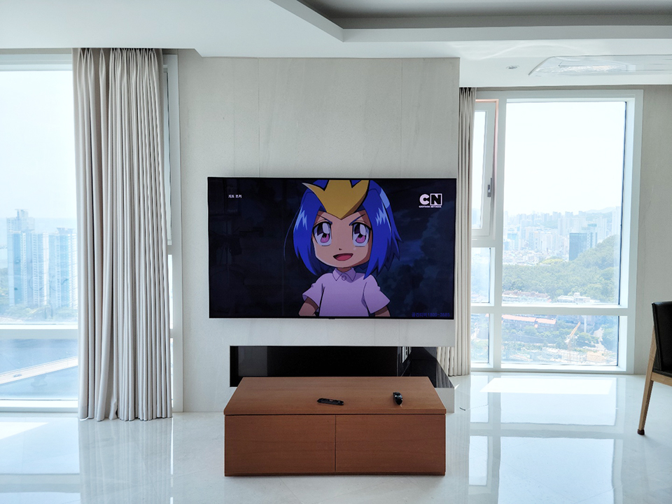 부산 해운대구 벽걸이TV설치 아트월 선정리 벽걸이 TV 설치 시공 사진 1