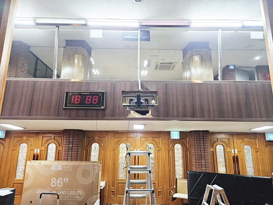 주안동 벽걸이티비설치 아파트 대형TV 전문 시공 벽걸이 TV 설치 시공 사진 4