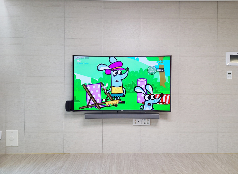 김포 벽걸이TV설치 한강신도시·아파트 시공 벽걸이 TV 설치 시공 사진 1